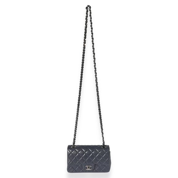 Chanel Navy Quilted Lambskin Rectangular Mini Flap Bag - Picture 4 of 8